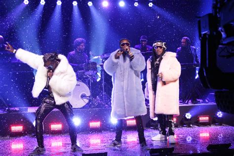 migos shiny gucci shoes|Migos Performs In Glittered Gucci Sneakers on 'The Tonight Show'.